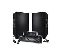 Pack Sono DJ BM SONIC Amplificateur 2000W, Paire d'Enceintes Passives 2x600W, Table de Mixage, Casque DJ, Câbles et Micro