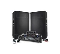 Pack Sono DJ BM SONIC Amplificateur 2000W, Paire d'Enceintes Passives 2x700W, Table de Mixage, Casque DJ, Câbles et Micro