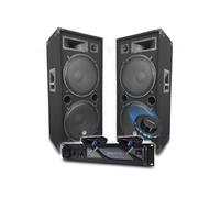 BM SONIC Pack sono DJ BMS-4000 Amplificateur 4000W + 2x LSC215 2000W Câbles Speakon