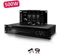 Pack Sono Dj Amplificateur 500W IBIZA SOUND SA500 + Table de mixage MIX800 + Câblages RCA + PC
