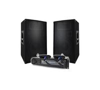 Pack Sono DJ BM SONIC Amplificateur BMS2000 2000W, Paire d'Enceintes Passives BMS12 2x600W, Câbles, Sonorisation PRO
