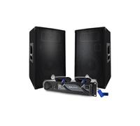 Pack Sono DJ BM SONIC Amplificateur BMS2000 2000W, Paire d'Enceintes Passives BMS12 2x600W, Câbles, Sonorisation PRO+Clé 32G