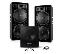 PACK SONO DJ AMPLIFIÉ 3800W avec 2 ENCEINTES 1500w + CAISSON CUBE1512...
