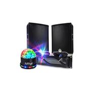 BM SONIC Pack Sono DJ BMS08 – Ampli 1000W, Enceintes passives 2×300W, Câbles – Sonorisation PRO