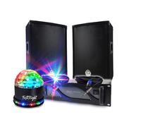 Pack sono DJ Amplificateur 1000W Enceintes passives BMS08 2x300W Câbles Sonorisation professionnelle