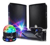 BM SONIC Pack Sono DJ BMS08 – Ampli 1000W, Enceintes passives 2×300W, Câbles – Sonorisation PRO