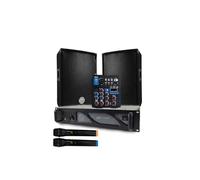 Pack Sono DJ BM Bmsonic Amplificateur 1000W, Paire d'Enceintes 8 Pouces, Câbles, Table de mixage 2 Micro sans Fils,BT/USB
