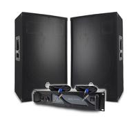 Pack Sono DJ BM Bmsonic Amplificateur 3000W, Paire d'Enceintes Passives 2x700W, Câbles Speakon, Sonorisation Pro