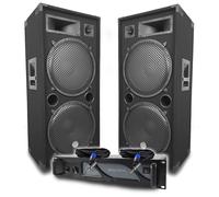Pack Sono DJ BM Bmsonic Amplificateur 3000W, Paire d'Enceintes Passives LSC215 2x2000W, Câbles Speakon, Sonorisation Pro