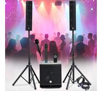 Pack SONO DJ BM SONIC, 1200W Enceintes satellites, ENORME SUB 38cm USB/Bluetooth, 2 MICROS, Animation, Mariage, Baptême, Soirée