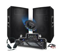 Pack Sono DJ BM SONIC Ampli 2000W, Enceintes 2x600W, Table de Mixage, Casque Câbles Micro, LED, Fête Soirée, Bar Salle des fêtes