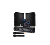 Pack Sono DJ BM SONIC Amplificateur 1000W, Paire d'Enceintes 8 pouces , Câbles, table de mixage 2 micro sans fils ,BT /USB