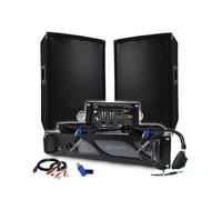 Pack Sono DJ BM SONIC Amplificateur 1000W Paire d'Enceintes Passives 2x300W Table de Mixage Casque Câbles et Micro+Clé 32G