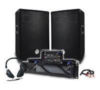 Pack Sono DJ Amplificateur 1000W, Paire d'Enceintes Passives 2x400W, Table de Mixage, Casque DJ, Câbles et Micro