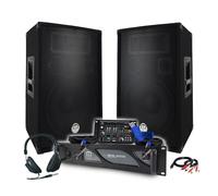 Pack Sono DJ BM SONIC Amplificateur 2000W, Paire d'Enceintes 2x600W, Table de Mixage, Casque DJ, Câbles et Micro+Clé 32G