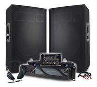 Pack Sono DJ BM SONIC Amplificateur 3000W, Paire d'Enceintes Passives 2x700W, Table de Mixage, Casque DJ, Câbles et Micro