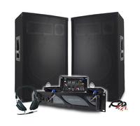 Pack Sono DJ Amplificateur 3000W, Paire d'Enceintes Passives 2x700W, Table de Mixage, Casque DJ, Câbles et Micro