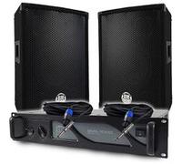 BM SONIC Pack sono DJ – Amplificateur BMS1000 1000W + Paire BMS08 2x300W, câbles – Sonorisation PRO