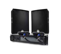 Pack Sono DJ Amplificateur BMS1000 1000W, Paire d'Enceintes Passives BMS08 2x300W, Câbles, Sonorisation PRO