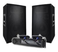 Pack Sono DJ BM SONIC Amplificateur BMS2000 2000W, Paire d'Enceintes Passives BMS12 2x600W, Câbles, Sonorisation PRO