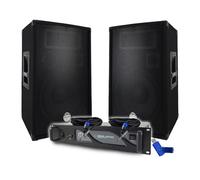 Pack Sono DJ BM SONIC Amplificateur BMS2000 2000W, Paire d'Enceintes Passives BMS12 2x600W, Câbles, Sonorisation PRO+Clé 32G