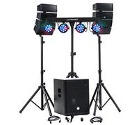 Pack Sono DJ BMS-15-ARRAY-BT 1200W Caisson 38cm Satellites Bluetooth USB Portique LED DJ PACK-EOS