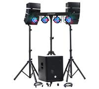 Pack Sono DJ BMS-15-ARRAY-BT 1200W Caisson 38cm Satellites Bluetooth USB Portique LED DJ PACK-EOS