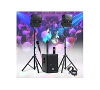 Pack Sono DJ Complet 1000W BM Bmsonic, 2 Enceintes Satellites SUB 31cm USB/Bluetooth 2 MICROS, Animation, Mariage, Baptême, Soirée