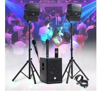 Pack Sono DJ complet 1000W BM SONIC, 2 Enceintes satellites SUB 31cm USB/Bluetooth 2 MICROS, Animation, Mariage, Baptême, Soirée