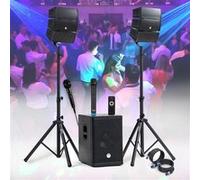 Pack Sono DJ complet 1000W BM SONIC, 2 Enceintes satellites SUB 31cm USB/Bluetooth 2 MICROS, Animation, Mariage, Baptême, Soirée