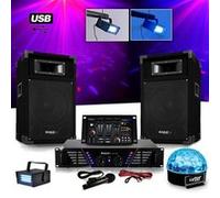 Ibiza Pack Sono DJ - Ampli & enceintes 500W, Table de mixage, SIXMAGIC LED RVB + LEDSTROBE
