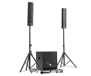 Pack Sono DJ Complet BM Bmsonic BMS-15-SLIM-BT, 1200W Enceintes Satellites, SUB 38cm USB/Bluetooth, Supports Câbles, Micro