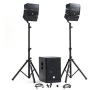 Pack Sono DJ complet BMS-12-ARRAY-BT, 1000W, Enceintes satellites, Caisson 31cm USB/Bluetooth, Supports Câbles