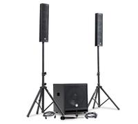 Pack Sono DJ complet BM SONIC BMS-15-SLIM-BT, 1200W Enceintes satellites, SUB 38cm USB/Bluetooth, Supports Câbles, Micro