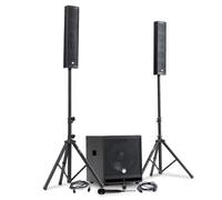 Pack Sono DJ complet BM SONIC BMS-15-SLIM-BT, 1200W Enceintes satellites, SUB 38cm USB/Bluetooth, Supports Câbles, Micro