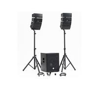 Pack Sono DJ complet BM SONIC BMS-15-ARRAY-BT, 1200W, Enceintes satellites, Caisson 38cm USB/Bluetooth, Supports Câbles