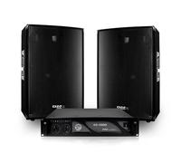 Pack SONO DJ enceintes 1200W DISCO12 + Ampli MyDj 1000W + Câbles