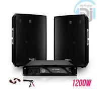 Pack SONO DJ enceintes 1200W DISCO12 + Ampli MyDj 1000W + Câbles