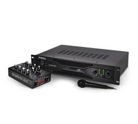 Pack SONO DJ KARAOKE IBIZA DJ350LED Ampli stéréo 2x250W + Table de mixage 2 canaux USB/BLUETOOTH + Micro