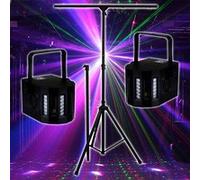 PACK Sono DJ LIGHT Jeux de lumière 2 EFFETS DERBY Noir 4 LEDs RGBW + Portique Noir G
