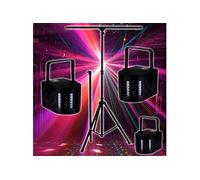 PACK Sono DJ LIGHT Jeux de lumière 3 EFFETS DERBY Noir 4 LEDs RGBW + Portique
