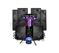 PACK SONO DJ BM SONIC MEGA BASSES Caissons bi-amplifié 18" 2x1200W 4 HP 4x2000W - Portique Eclairage XPerformer PRO CLUB MIX BAR