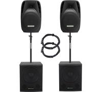 Pack Sono DJ PA Actif Disco Scene Concert 2x 12" Enceinte 2x Subwoofer Bluetooth