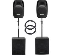 Pack Sono DJ PA Actif Disco Scene Concert 2x 15" Enceinte 2x Subwoofer Bluetooth