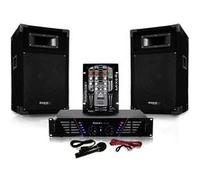 Enceintes, baffle et amplis DJ GENERIQUE pack sono dj500-ax mkii usb bluetooth ampli + hp 500w table de mix dj21usb-mkii