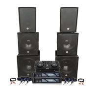 Pack Sono Double Tours de Son amplifiées 5000W bi Amplification Double Lecteur CD Table de mixage Multi Piste câblages fourni