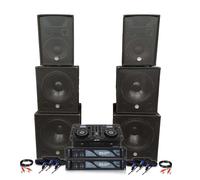 Pack sono double tours de son amplifiées 5000W bi amplification double lecteur CD table de mixage multi piste câblages fourni
