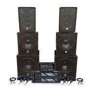 Pack sono double tours de son amplifiées 5000W bi amplification table de mixage multi piste Bluetooth câblages fourni
