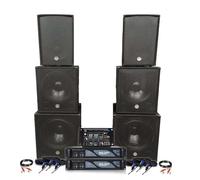 Pack sono double tours de son amplifiées 5000W bi amplification table de mixage multi piste Bluetooth câblages fourni