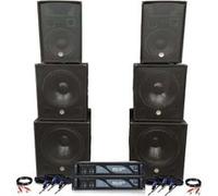 Pack sono double tours de son amplifiées 5000W bi amplification table de mixage multi piste bluetooth câblages fourni